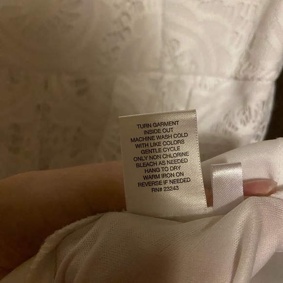 New York & Company A-Line Dress Women's 10 Sleeveless White Lined Lace Trim - Picture 13 of 14